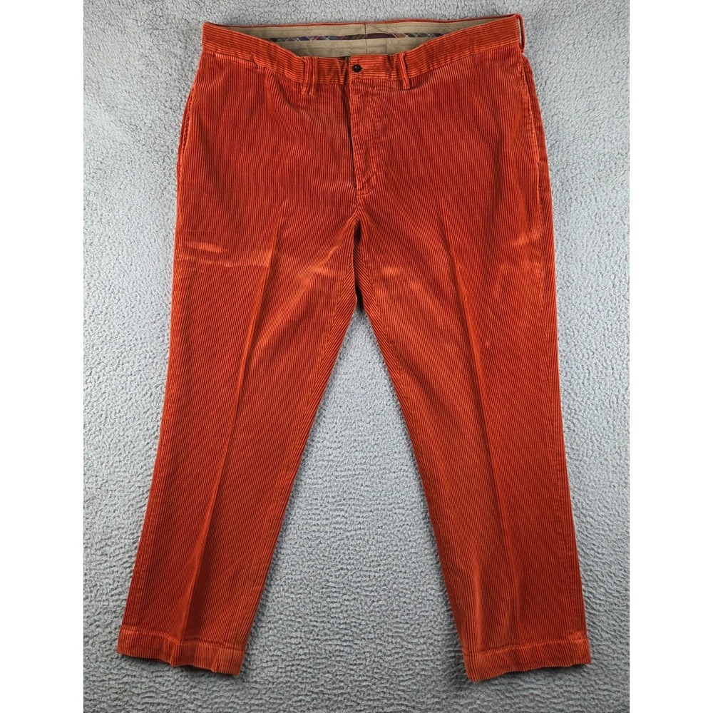 Ralph Lauren Purple Label Pleated Corduroy Pants Mens 42x30 (40x30) Orange